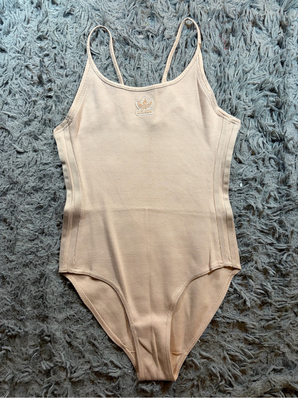 NWT Adidas Originals Ash Pearl pink ribbed bodysuit sz S
